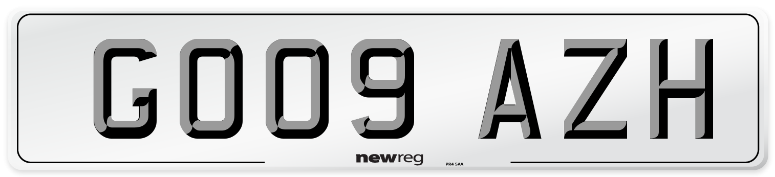 GO09 AZH Number Plate from New Reg